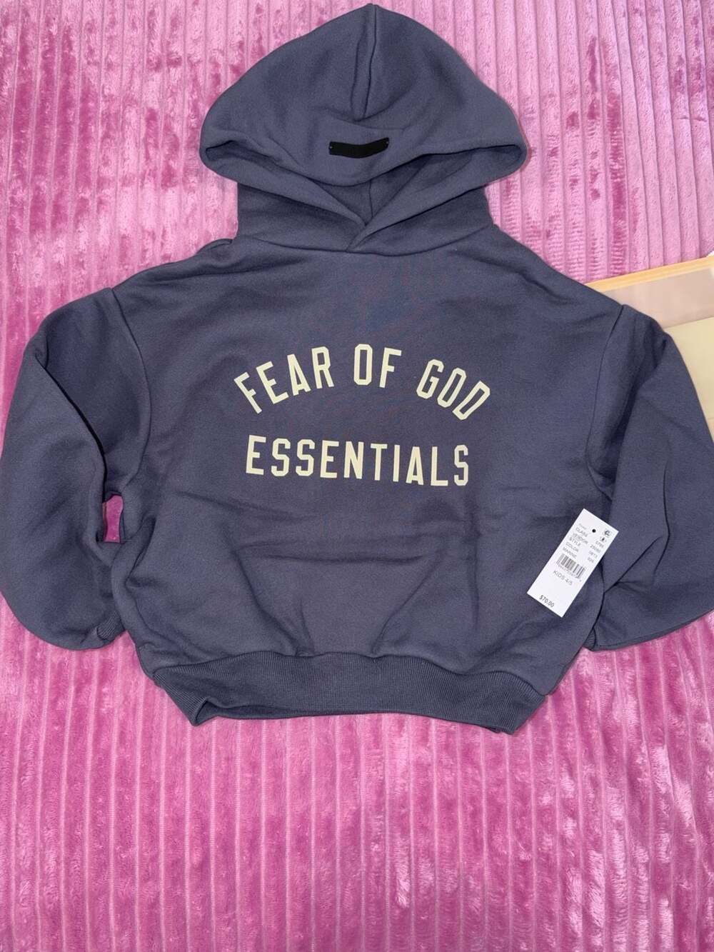 Fear of God Essentials Kids Hoodie Marine Size 4/5